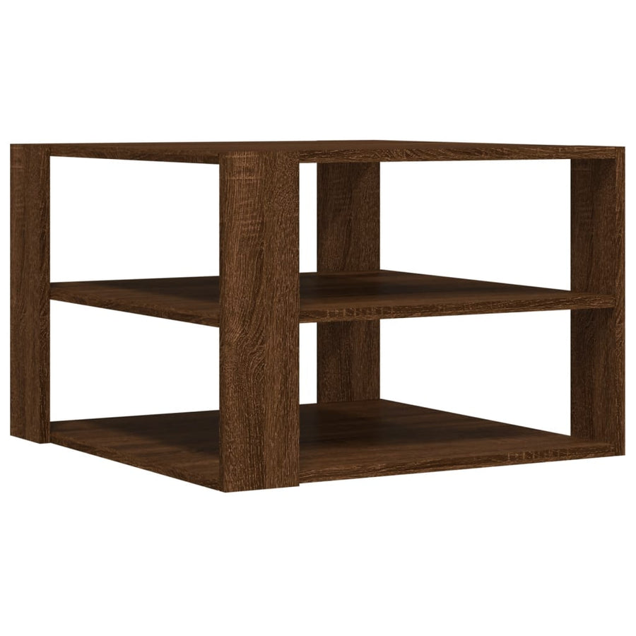 Salontafel 59,5x59,5x40 cm bewerkt hout bruin eikenkleurig