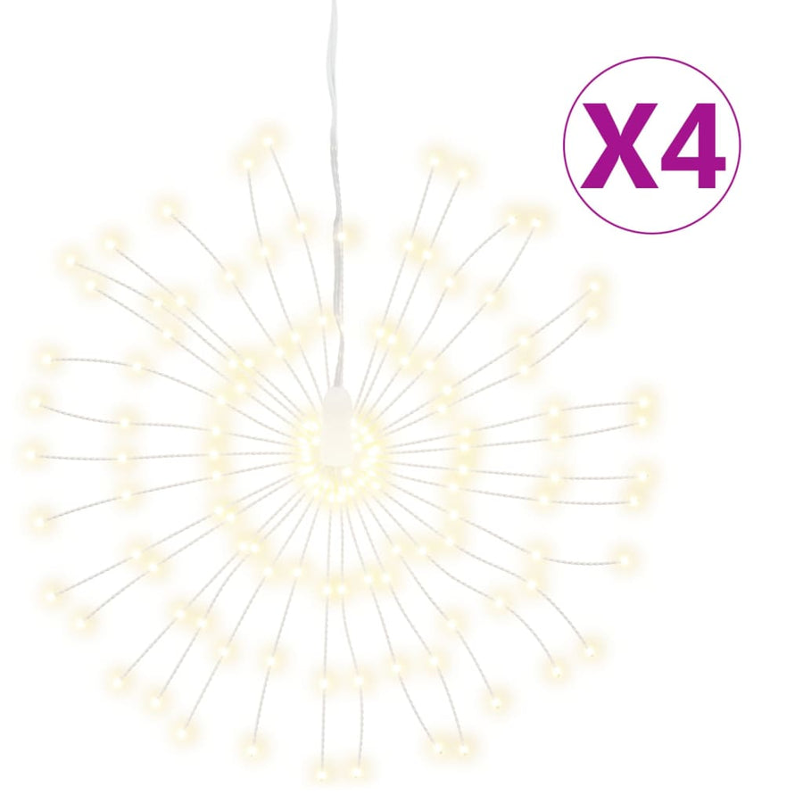 Kerstverlichting Vuurwerk 4 St 140 Warmwitte Led's 17 Cm