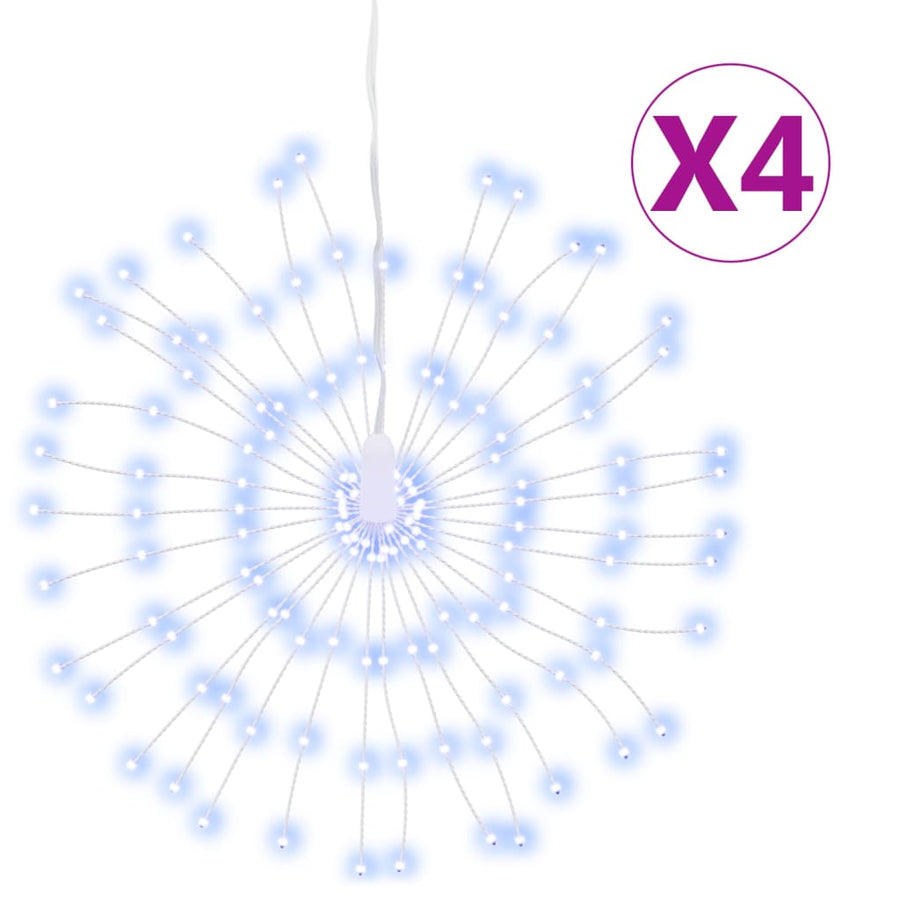 Kerstverlichting Vuurwerk 4 St 140 Koudwitte Led's 17 Cm