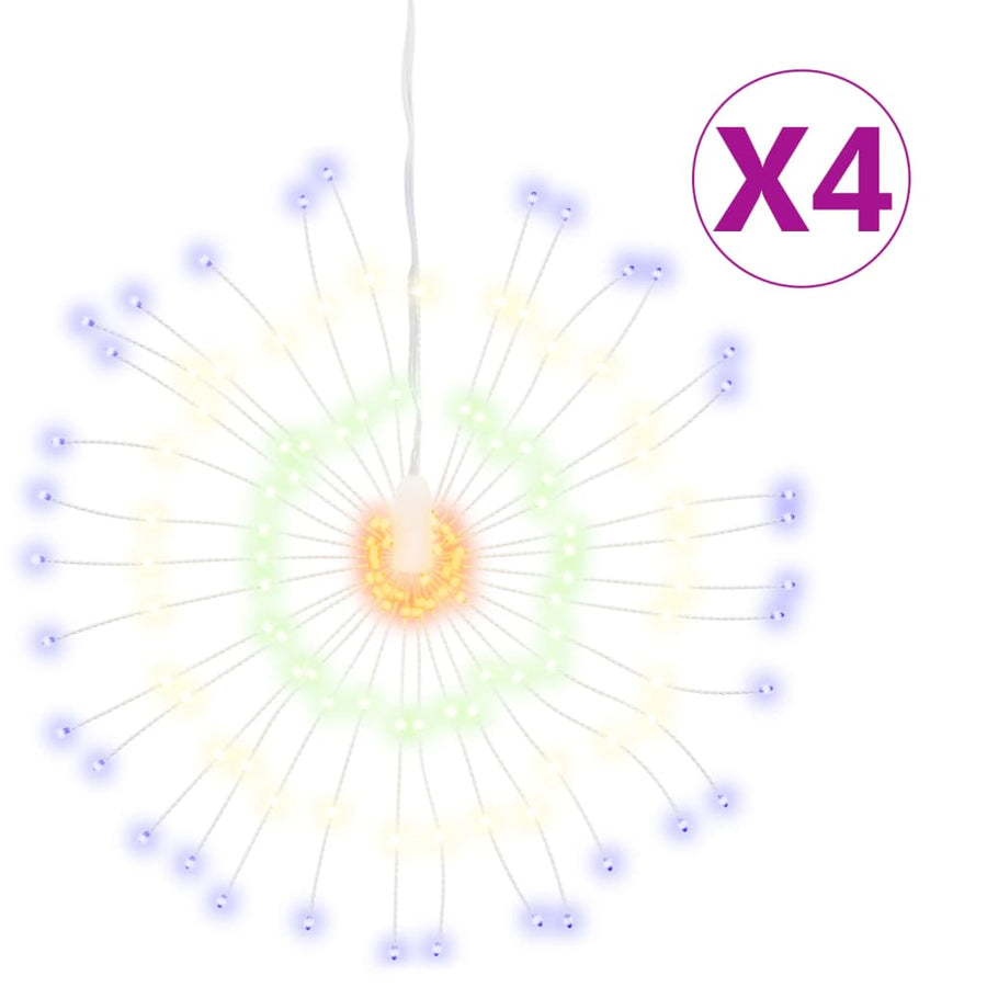 Kerstverlichting Vuurwerk 4 St 140 Meerkleurige Led's 17 Cm