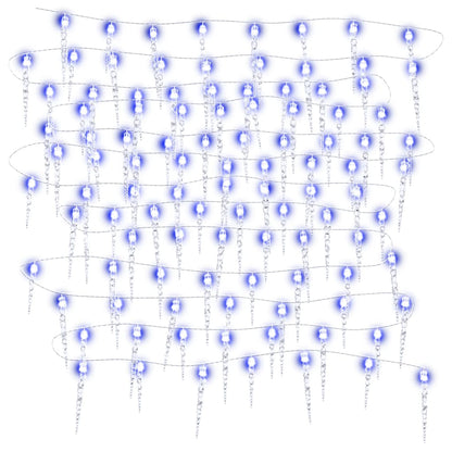 Kerstverlichting Ijspegels 200 E Led's 20 M Acryl Pvc Blauw 1