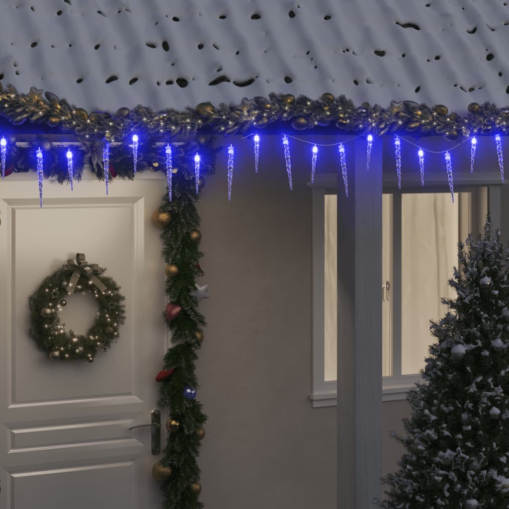 Kerstverlichting Ijspegels 200 E Led's 20 M Acryl Pvc Blauw 1