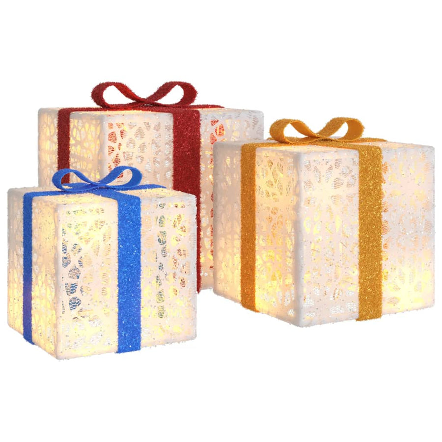 Kerstfiguur Cadeaudoos 3 St Verlicht 64 Warmwitte Led's