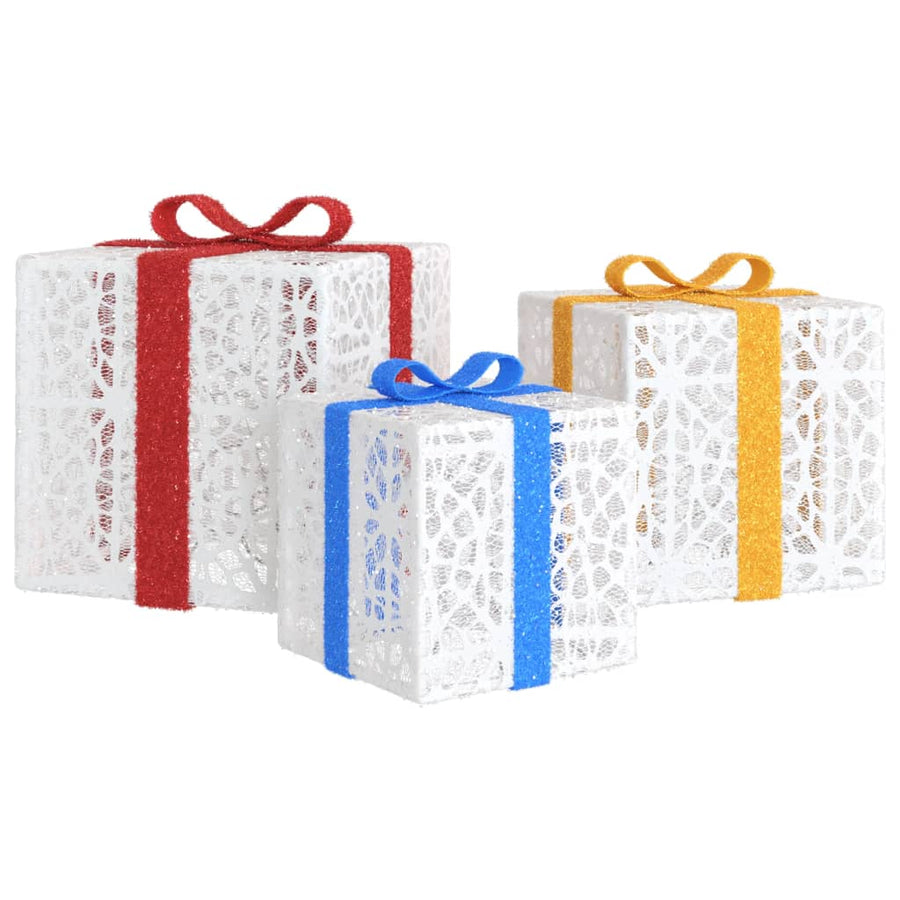 Kerstfiguur Cadeaudoos 3 St Verlicht 64 Warmwitte Led's