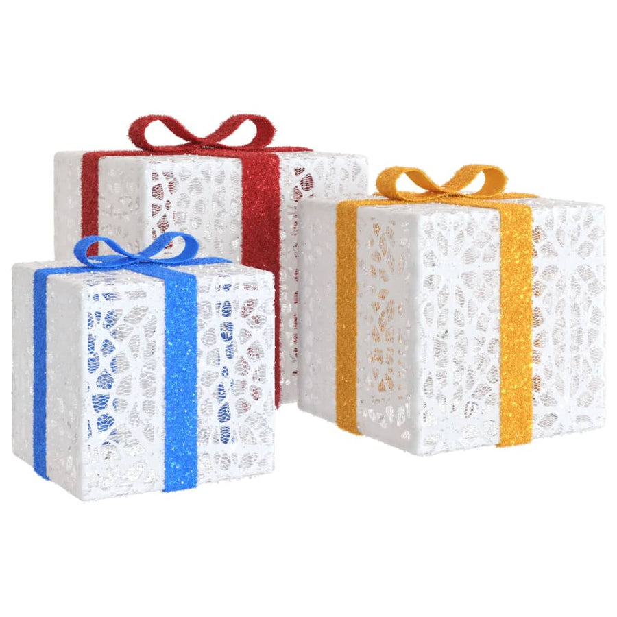 Kerstfiguur Cadeaudoos 3 St Verlicht 64 Warmwitte Led's