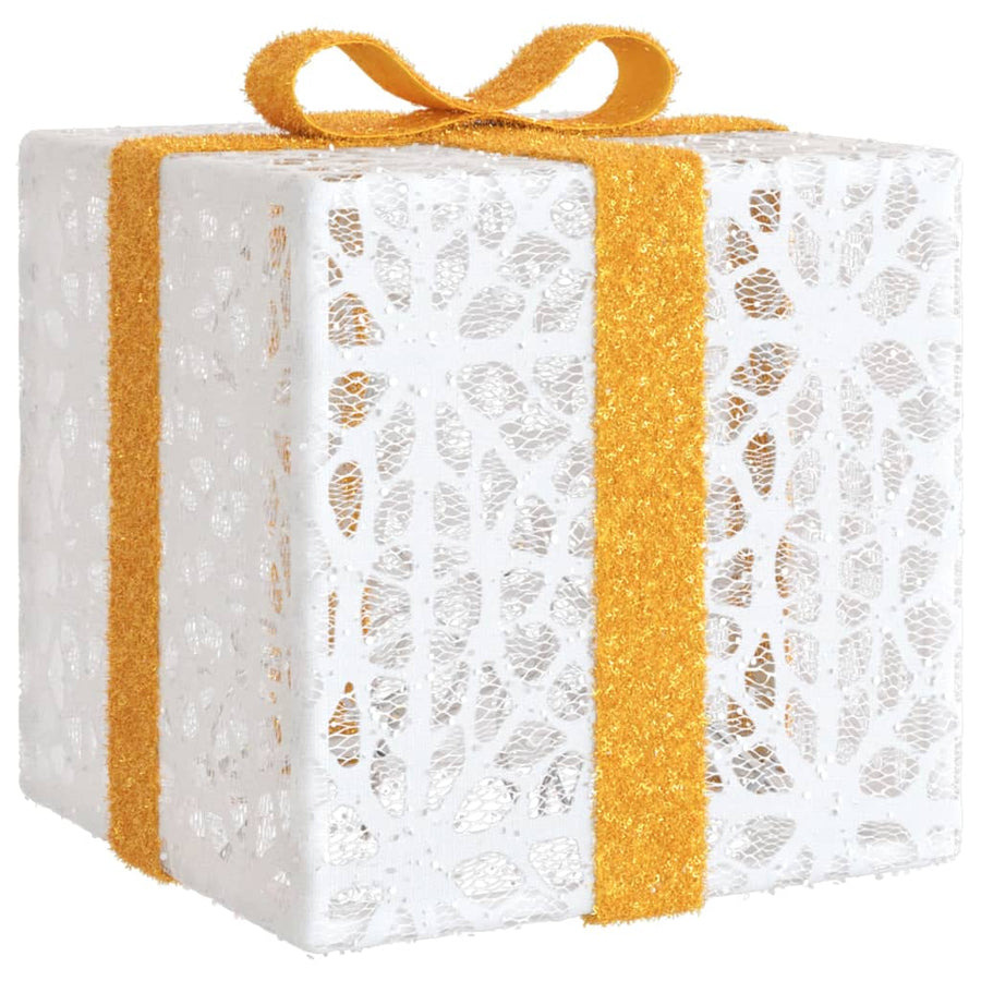 Kerstfiguur Cadeaudoos 3 St Verlicht 64 Warmwitte Led's