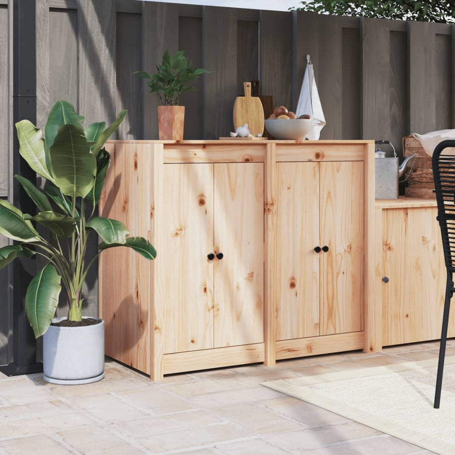 Keukenkast Voor Buiten Massief Grenenhout Natuurlijk Grenenhout 106 x 55 x 92 cm 4 deuren