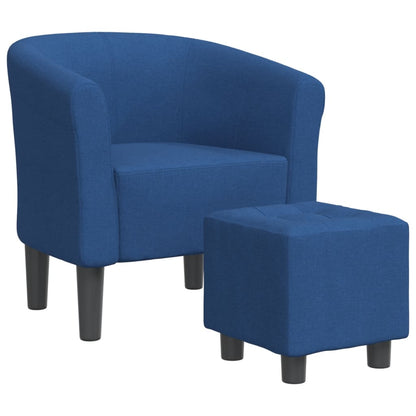 Kuipstoel Stof Blauw Met voetenbank