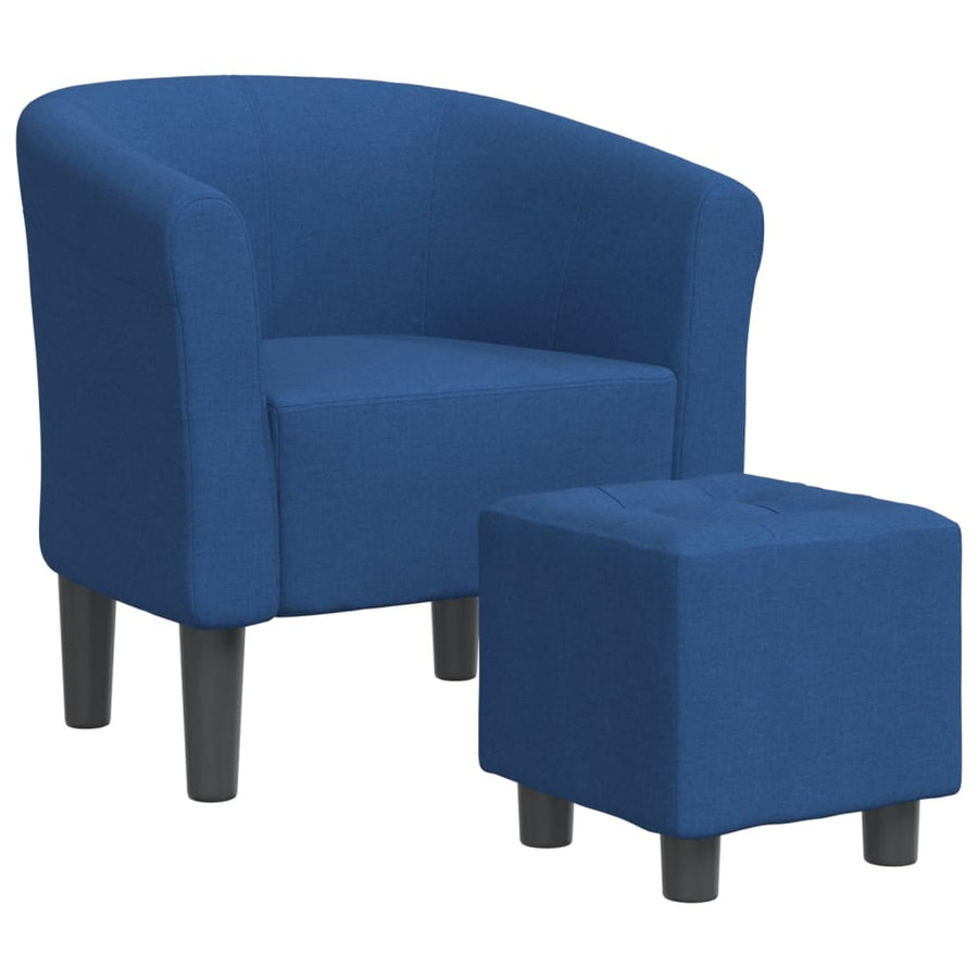 Kuipstoel Stof Blauw Met voetenbank