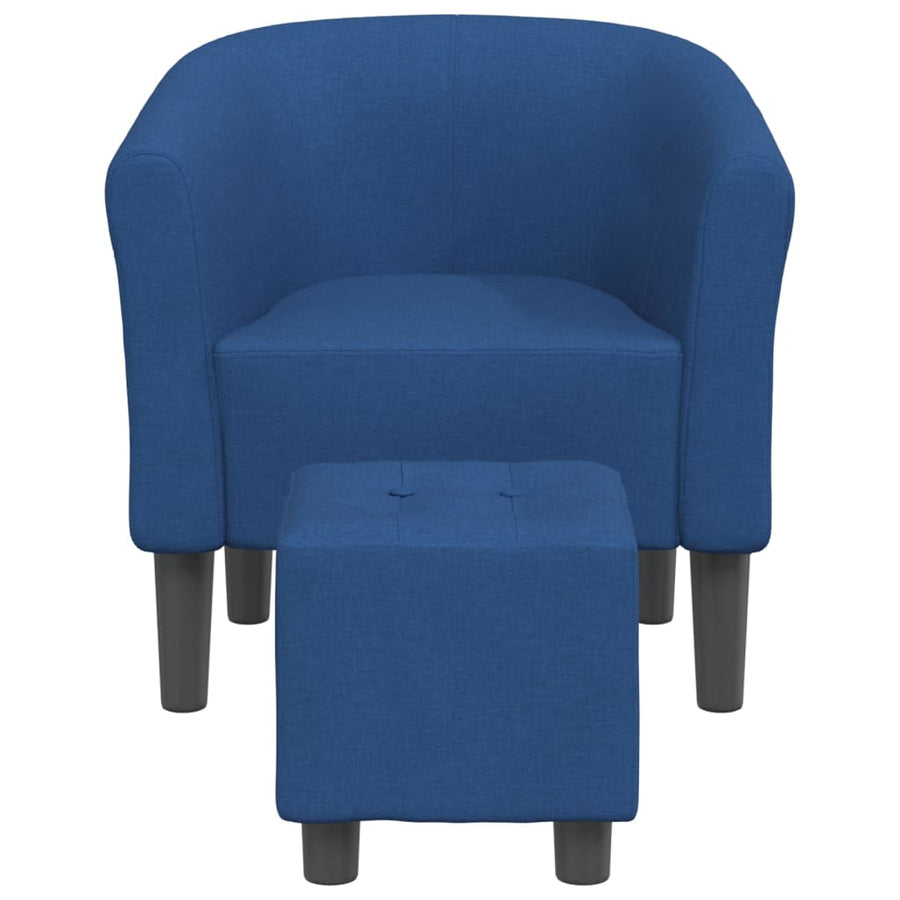 Kuipstoel Stof Blauw Met voetenbank
