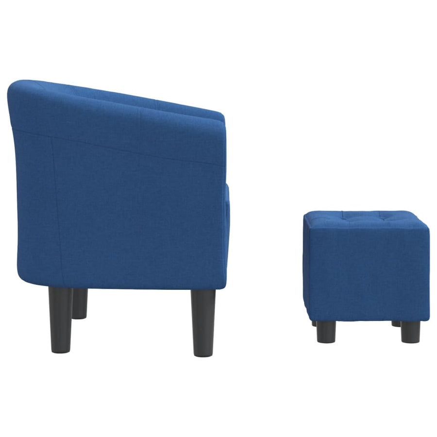 Kuipstoel Stof Blauw Met voetenbank