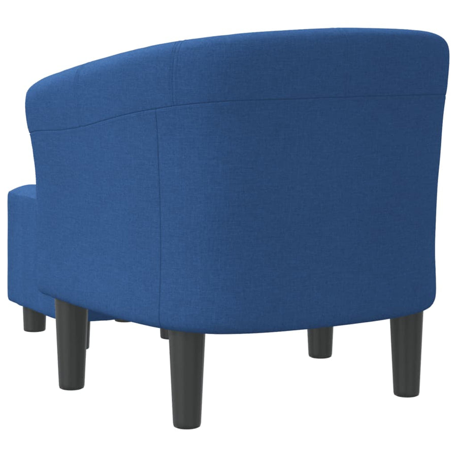 Kuipstoel Stof Blauw Met voetenbank