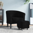 Kuipstoel met voetenbank stof zwart 70x56x68 cm