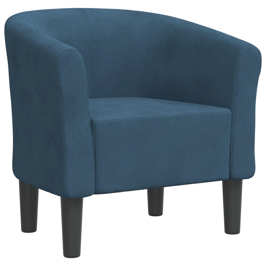 Kuipstoel Fluweel Donkerblauw Zonder voetenbank