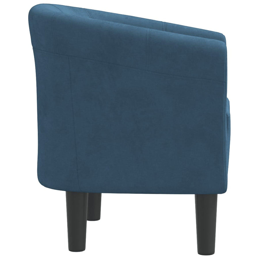 Kuipstoel Fluweel Donkerblauw Zonder voetenbank