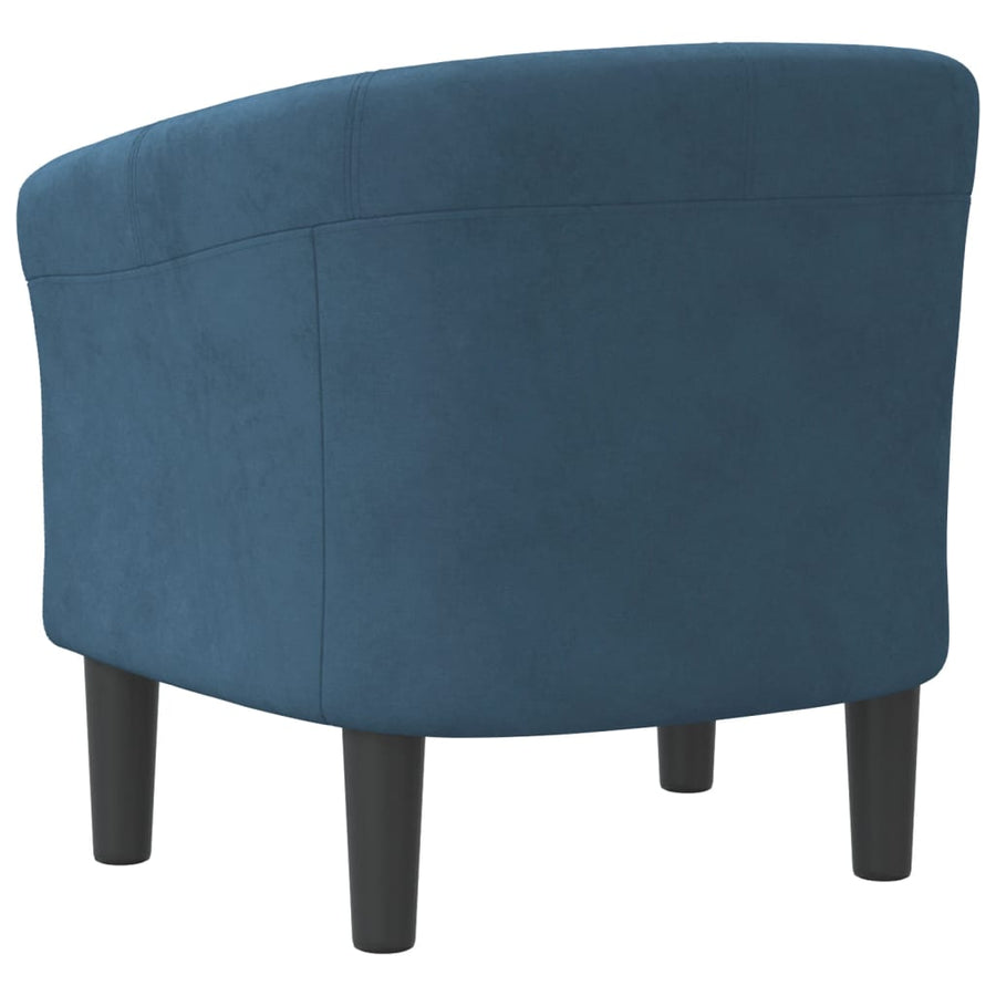 Kuipstoel Fluweel Donkerblauw Zonder voetenbank