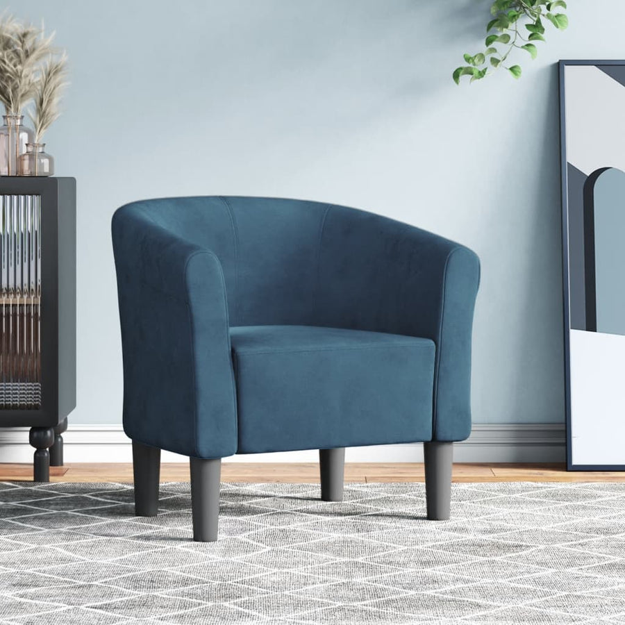 Kuipstoel Fluweel Donkerblauw Zonder voetenbank