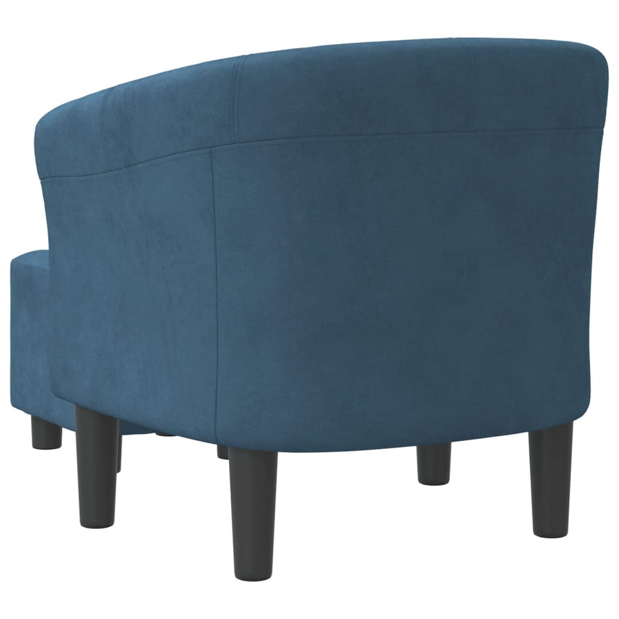 Kuipstoel Fluweel Donkerblauw Met voetenbank