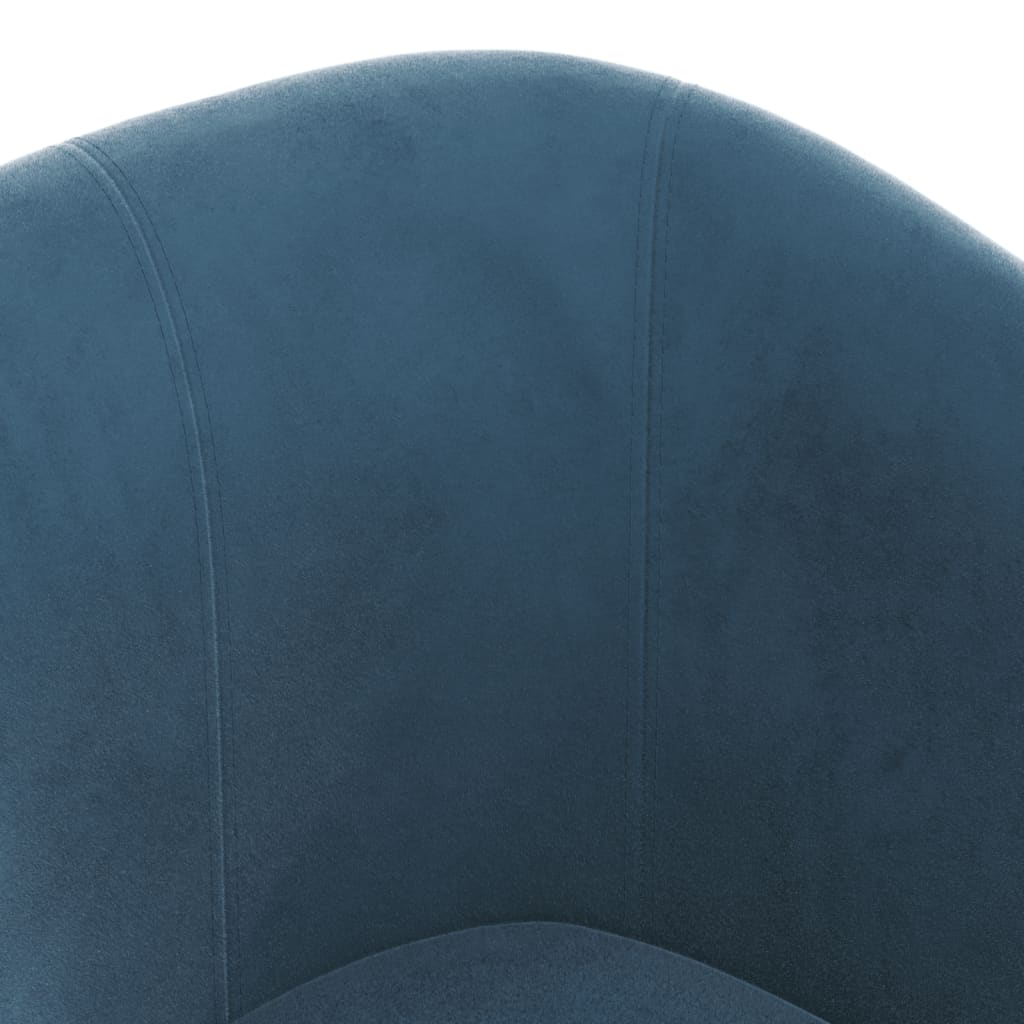 Kuipstoel Fluweel Donkerblauw Met voetenbank