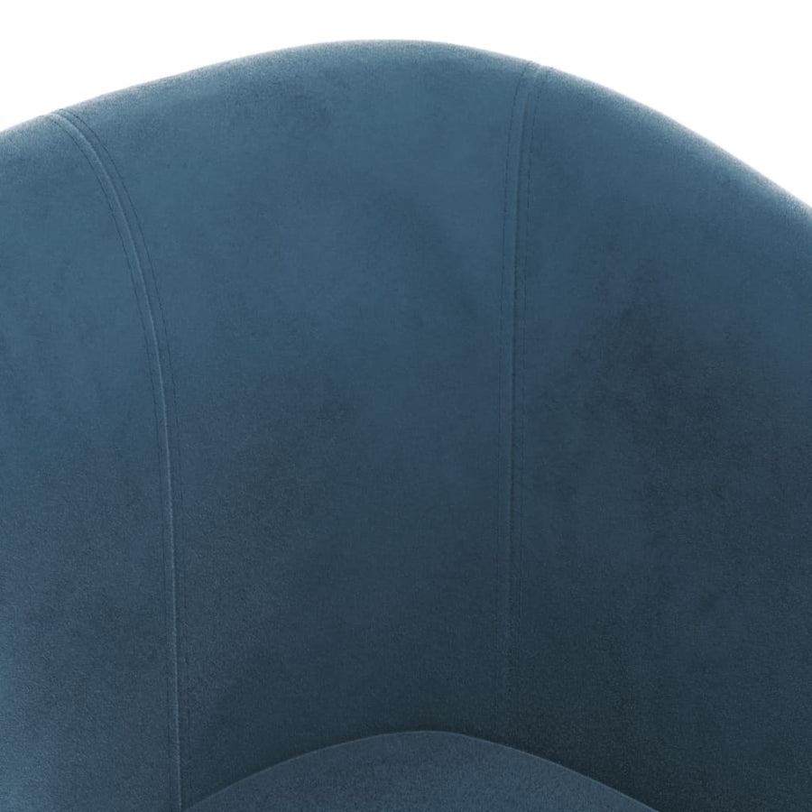 Kuipstoel Fluweel Donkerblauw Met voetenbank