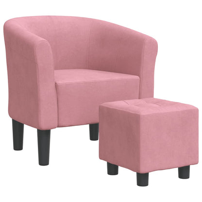 Kuipstoel Fluweel Roze Met voetenbank