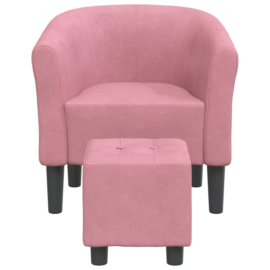 Kuipstoel Fluweel Roze Met voetenbank