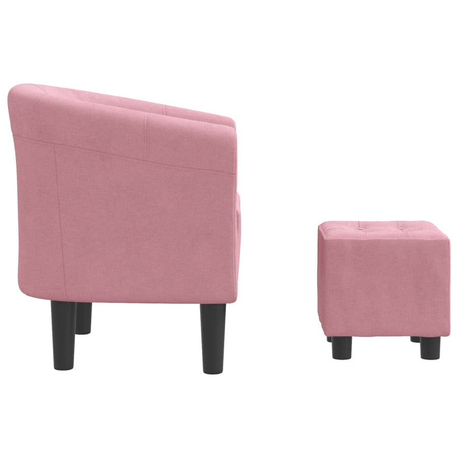 Kuipstoel Fluweel Roze Met voetenbank