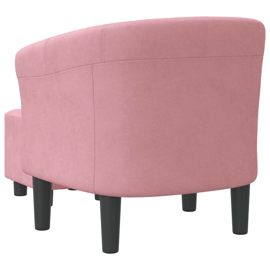 Kuipstoel Fluweel Roze Met voetenbank