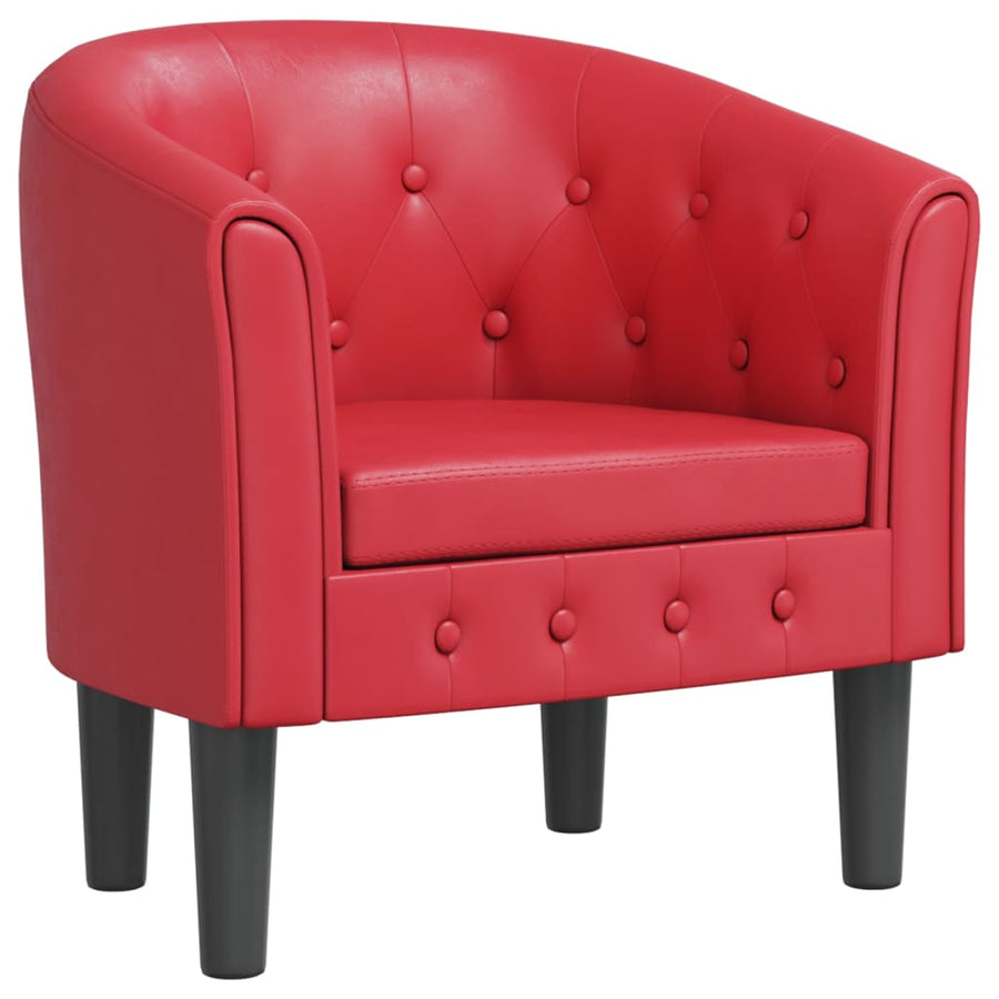 Kuipstoel kunstleer rood