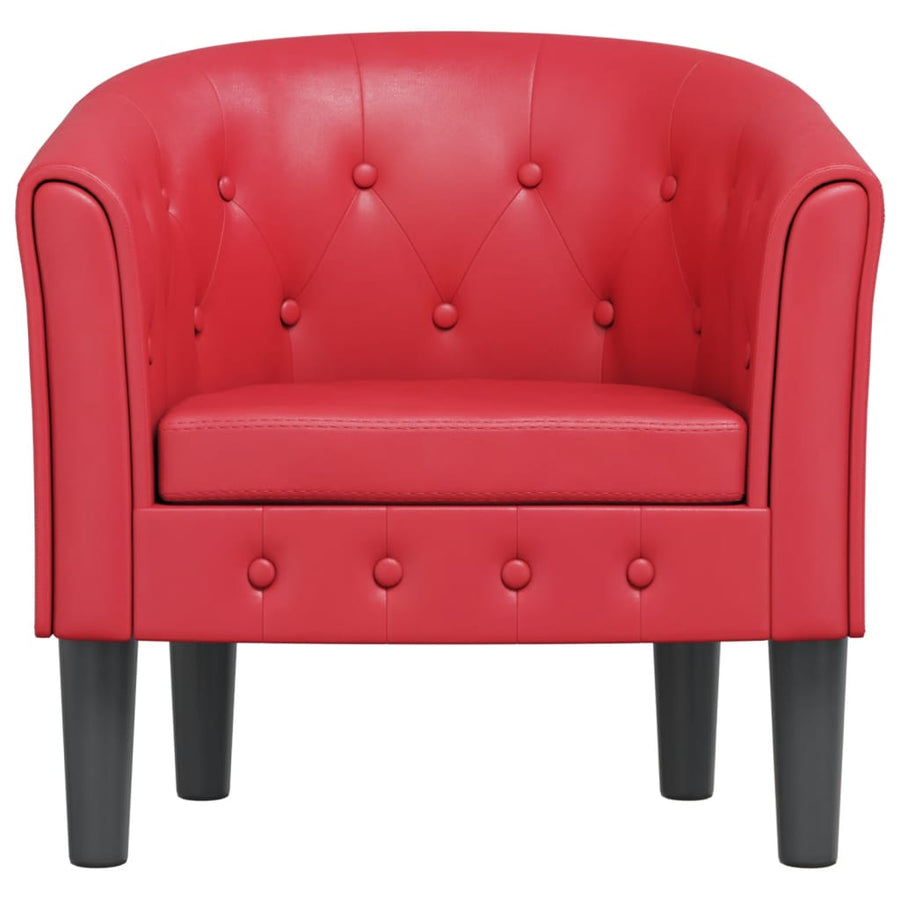 Kuipstoel kunstleer rood