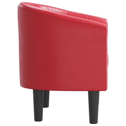Kuipstoel kunstleer rood