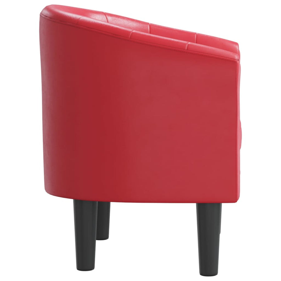 Kuipstoel kunstleer rood