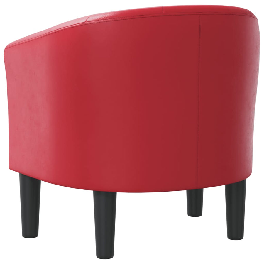 Kuipstoel kunstleer rood