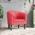 Bucket seat artificial leather red