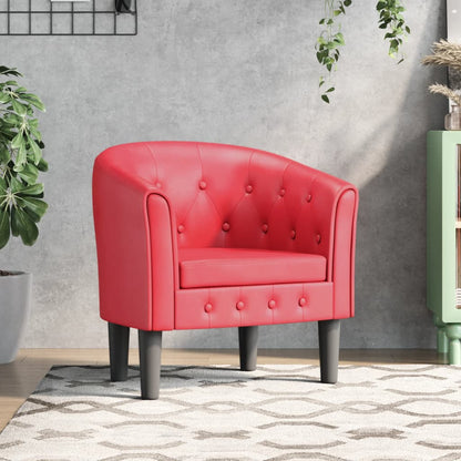 Kuipstoel kunstleer rood
