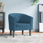 Kuipstoel fluweel donkerblauw 70x56x68 cm