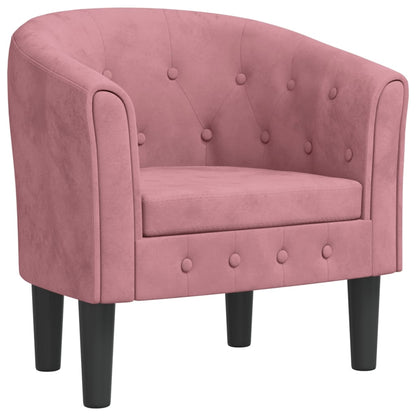 Kuipstoel fluweel roze