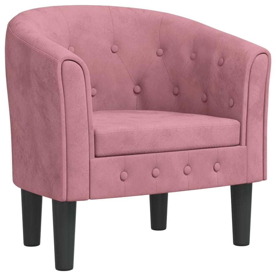Kuipstoel fluweel roze