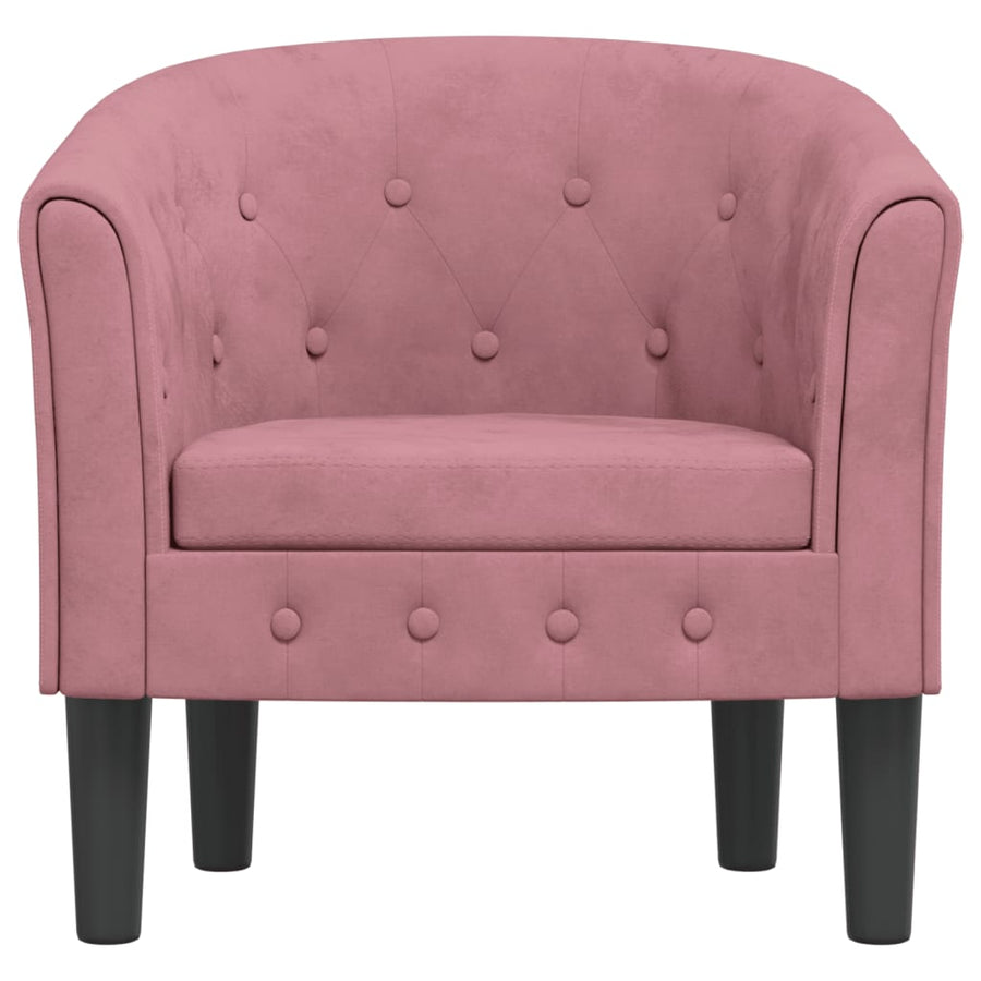 Kuipstoel fluweel roze