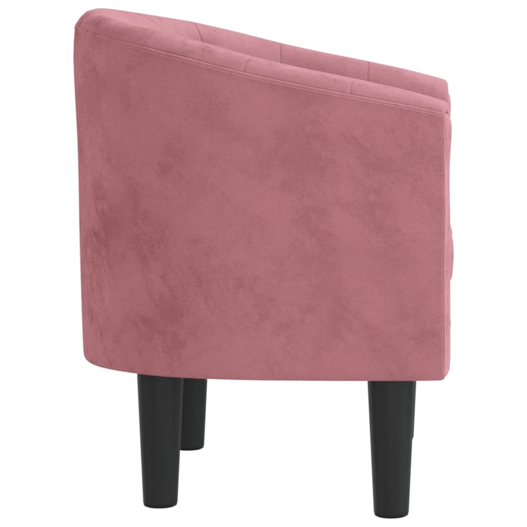 Kuipstoel fluweel roze
