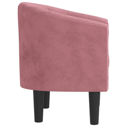 Kuipstoel fluweel roze