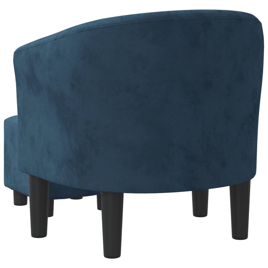 Kuipstoel Fluweel Donkerblauw Met voetenbank