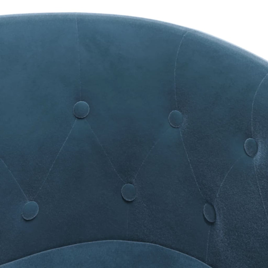 Kuipstoel Fluweel Donkerblauw Met voetenbank