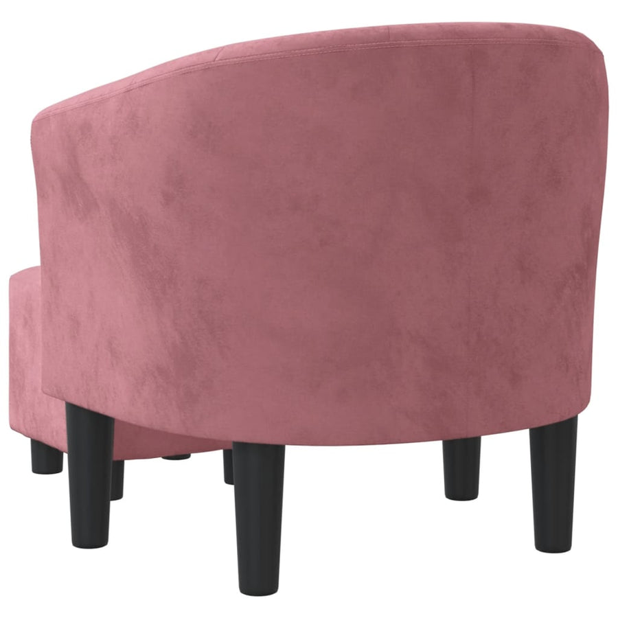 Kuipstoel Fluweel Roze Met voetenbank
