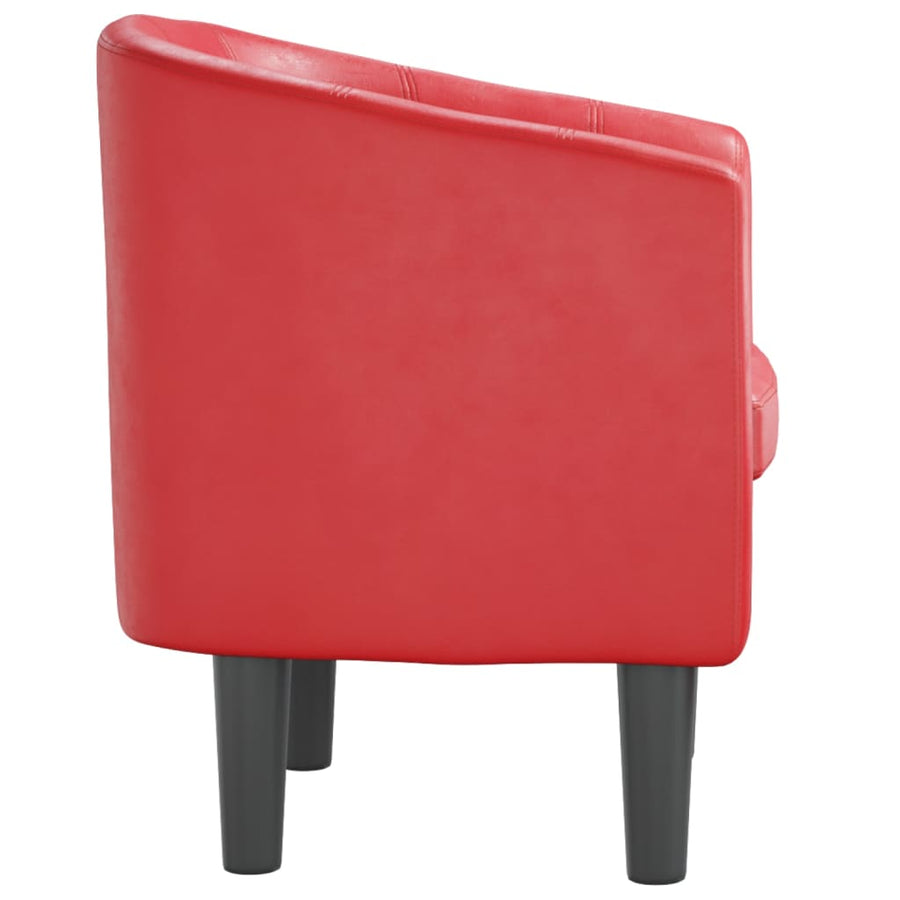 Kuipstoel Kunstleer Rood Zonder voetenbank