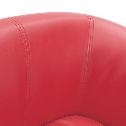 Kuipstoel Met Voetenbankje Kunstleer 1 Rood
