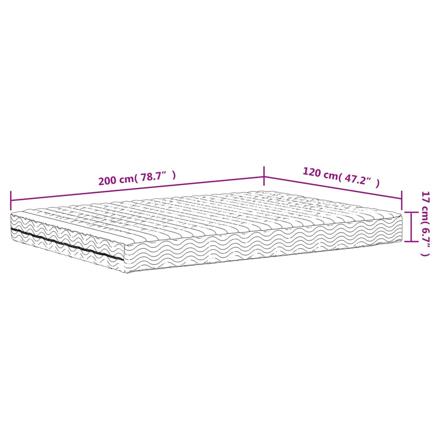 Schuimmatras Hardheid H2 H3 120X200 Cm Wit