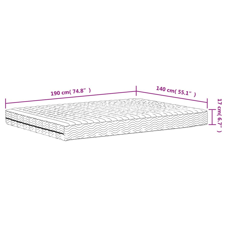 Schuimmatras Hardheid H2 H3 140X190 Cm Wit