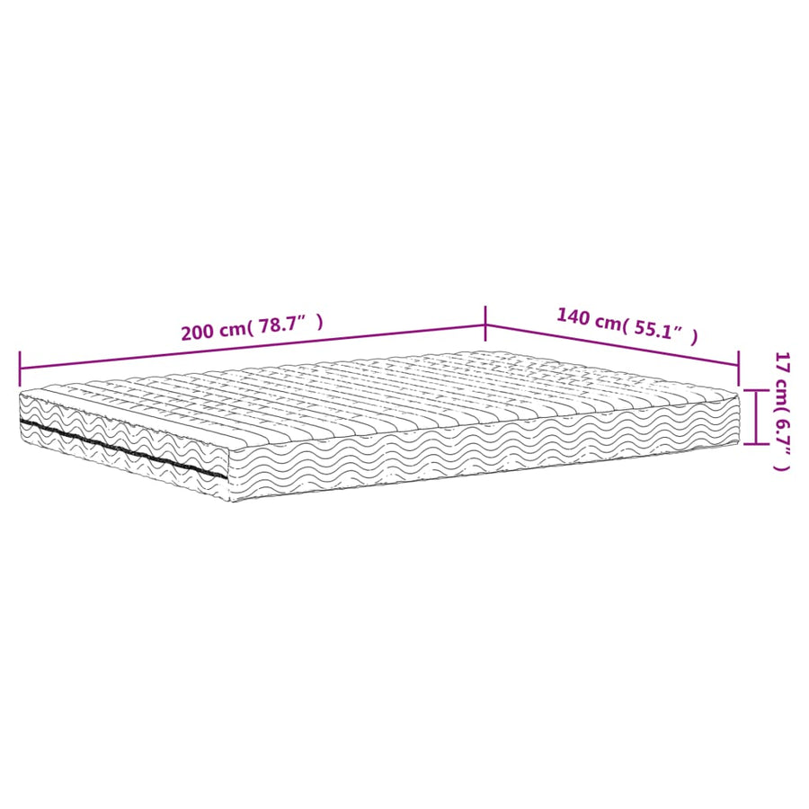 Schuimmatras Hardheid H2 H3 140X200 Cm Wit