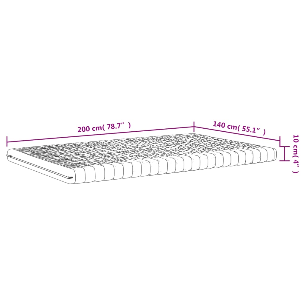 Schuimmatras 7 Zones Hardheid 20 Ild Wit 1 140 x 200 cm